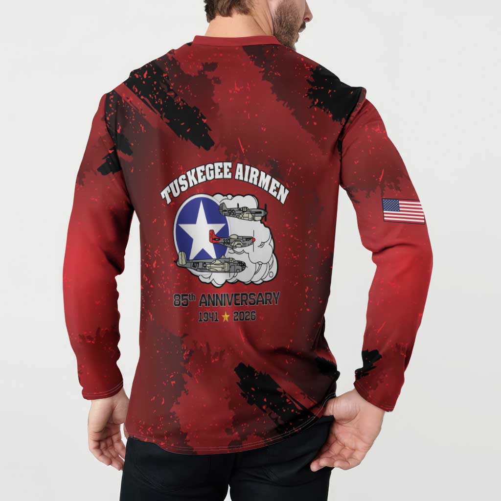 85 Years of Tuskegee Airmen Button Sweatshirt 332nd Fighter Group Red Tails - Wonder Print Shop