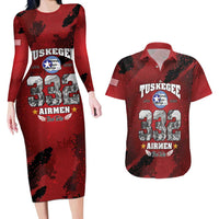 85 Years of Tuskegee Airmen Couples Matching Long Sleeve Bodycon Dress and Hawaiian Shirt 332nd Fighter Group Red Tails - Wonder Print Shop