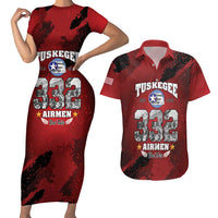 85 Years of Tuskegee Airmen Couples Matching Short Sleeve Bodycon Dress and Hawaiian Shirt 332nd Fighter Group Red Tails - Wonder Print Shop