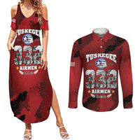 85 Years of Tuskegee Airmen Couples Matching Summer Maxi Dress and Long Sleeve Button Shirt 332nd Fighter Group Red Tails - Wonder Print Shop
