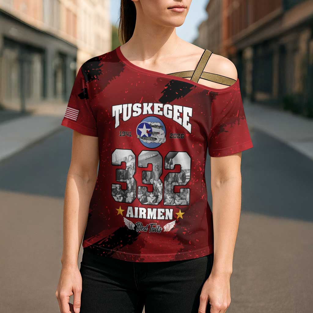 85 Years of Tuskegee Airmen Cross Shoulder Shirt 332nd Fighter Group Red Tails - Wonder Print Shop