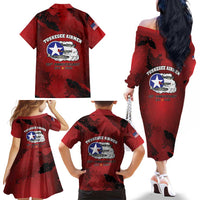 85 Years of Tuskegee Airmen Family Matching Off The Shoulder Long Sleeve Dress and Hawaiian Shirt 332nd Fighter Group Red Tails - Wonder Print Shop