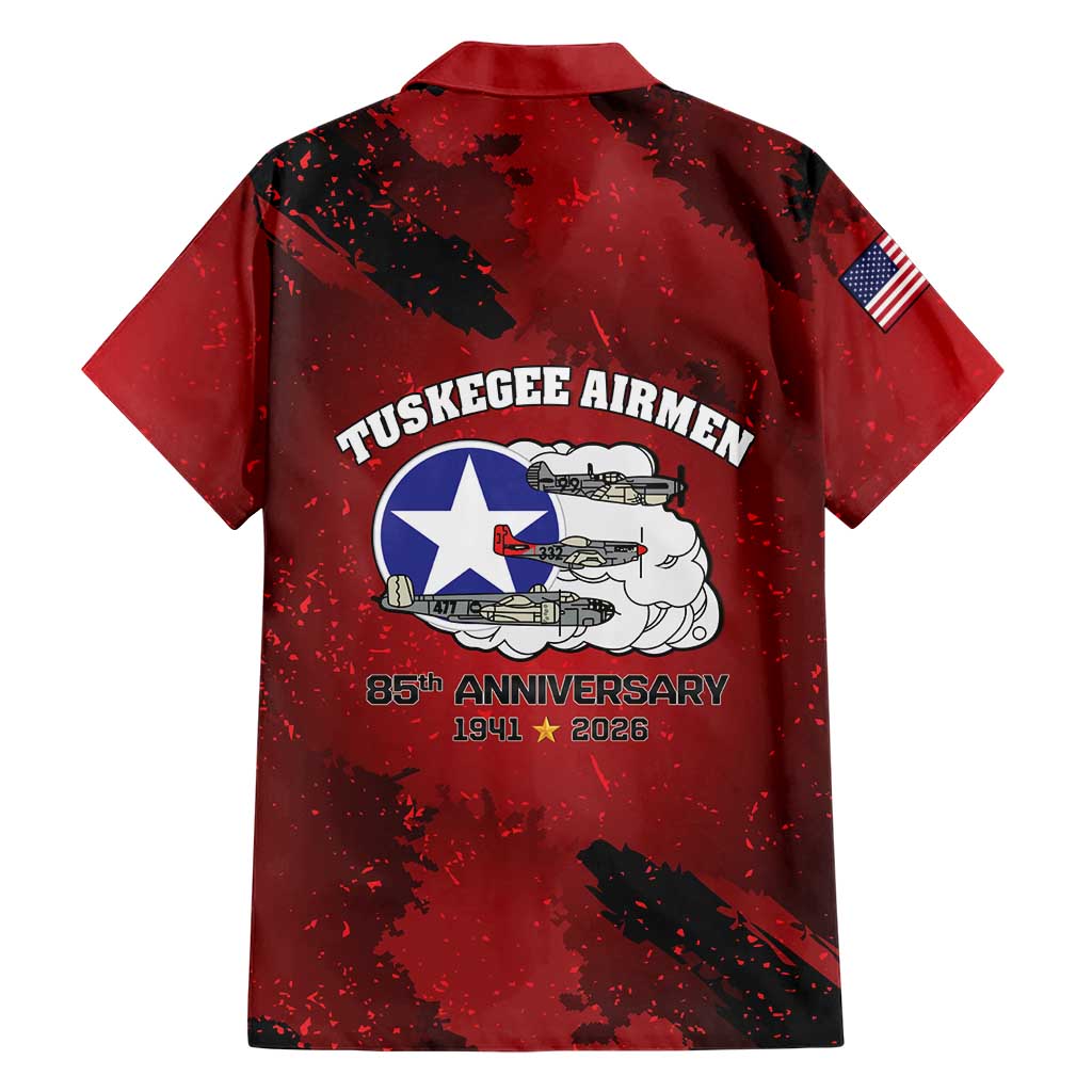 85 Years of Tuskegee Airmen Family Matching Off Shoulder Maxi Dress and Hawaiian Shirt 332nd Fighter Group Red Tails - Wonder Print Shop