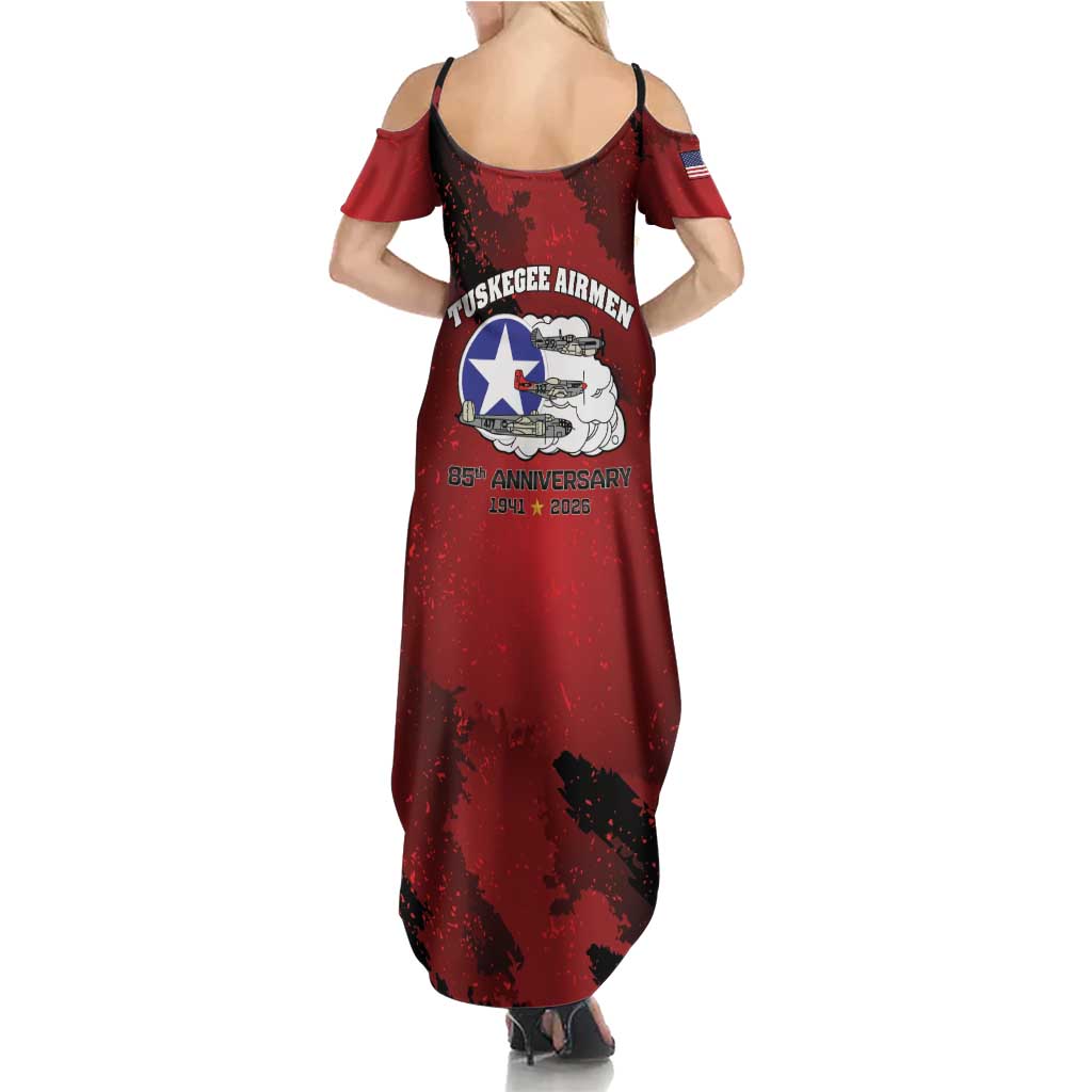 85 Years of Tuskegee Airmen Family Matching Summer Maxi Dress and Hawaiian Shirt 332nd Fighter Group Red Tails - Wonder Print Shop