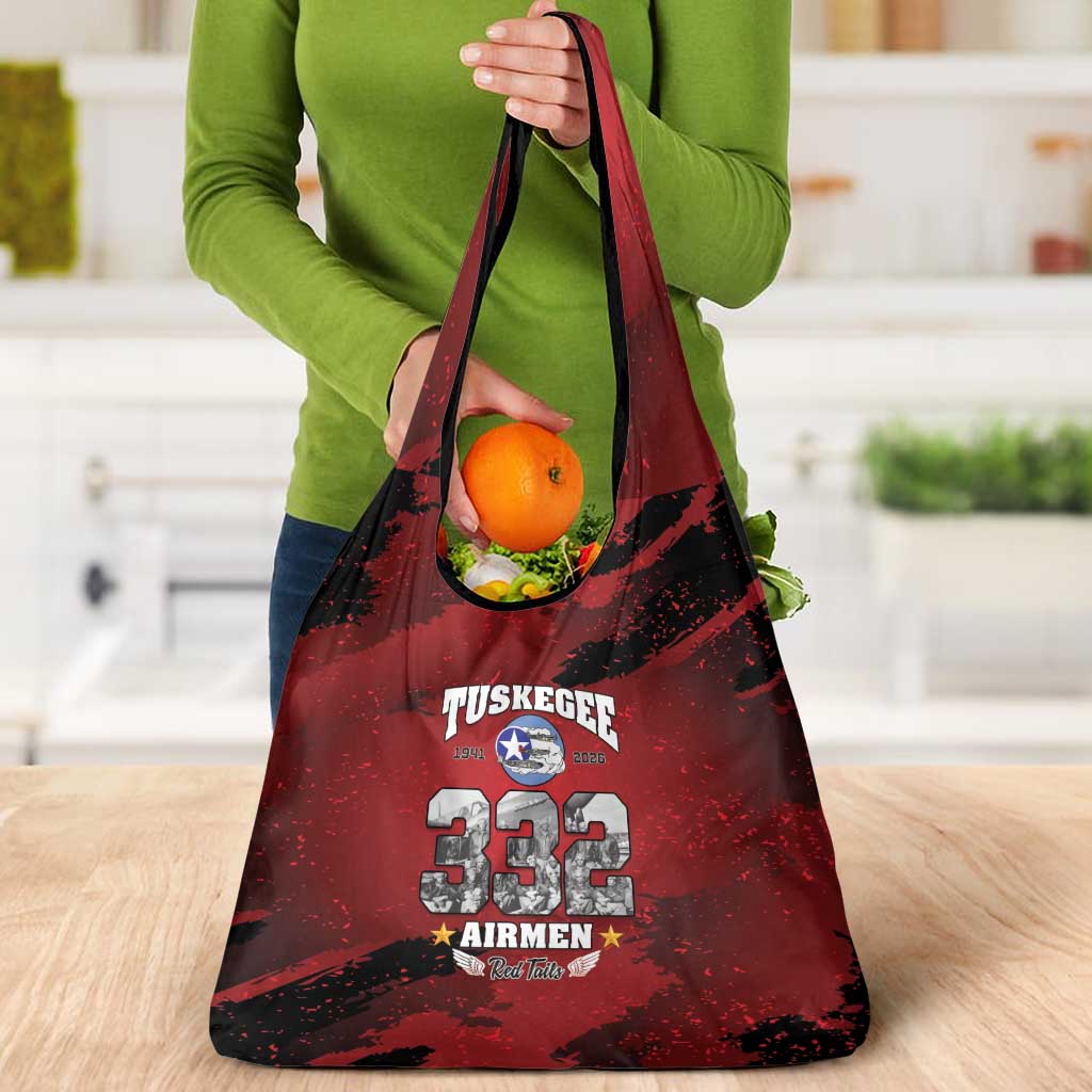 85 Years of Tuskegee Airmen Grocery Bag 332nd Fighter Group Red Tails - Wonder Print Shop