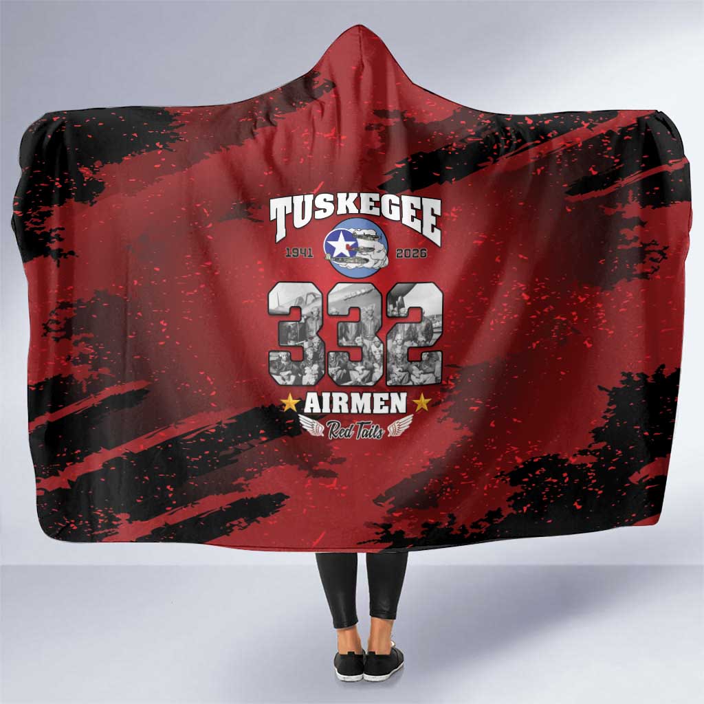 85 Years of Tuskegee Airmen Hooded Blanket 332nd Fighter Group Red Tails - Wonder Print Shop