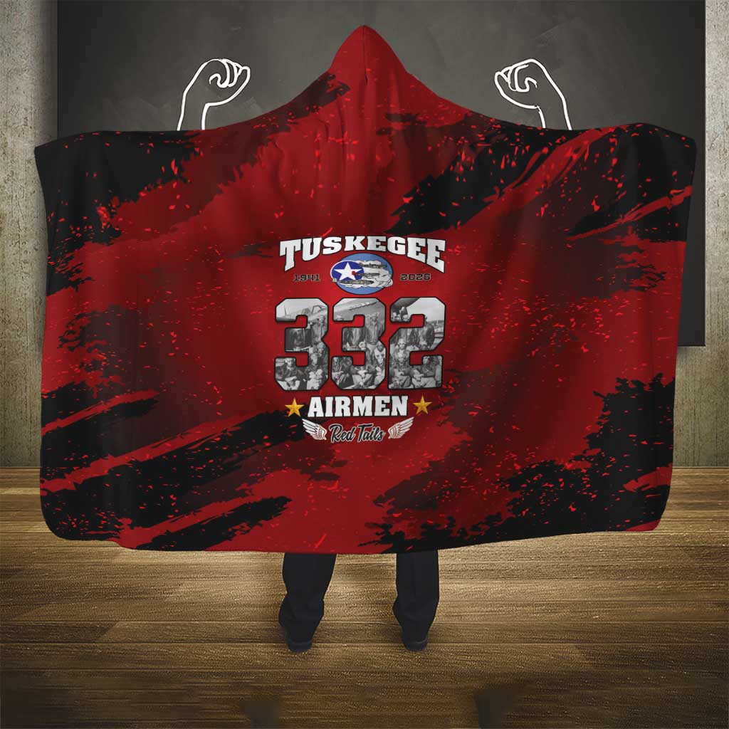 85 Years of Tuskegee Airmen Hooded Blanket 332nd Fighter Group Red Tails - Wonder Print Shop