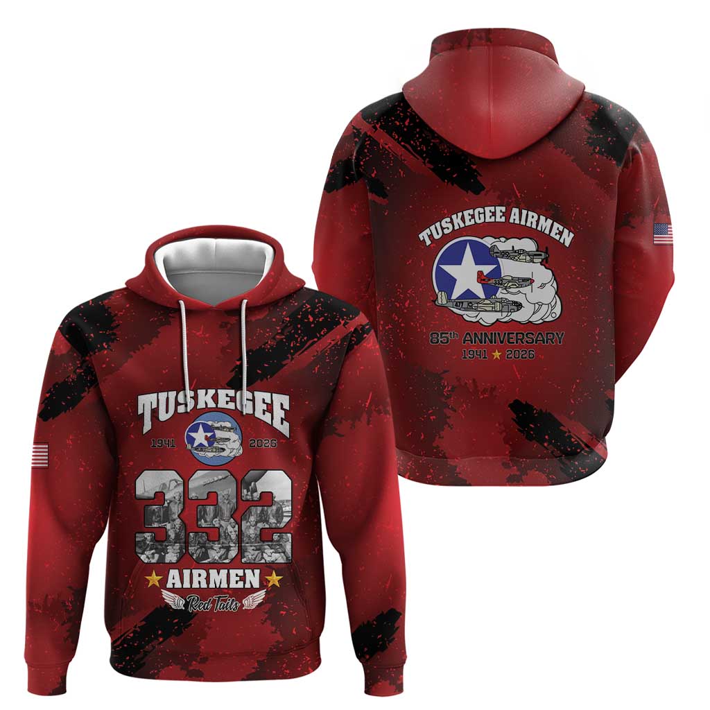 85 Years of Tuskegee Airmen Hoodie 332nd Fighter Group Red Tails - Wonder Print Shop