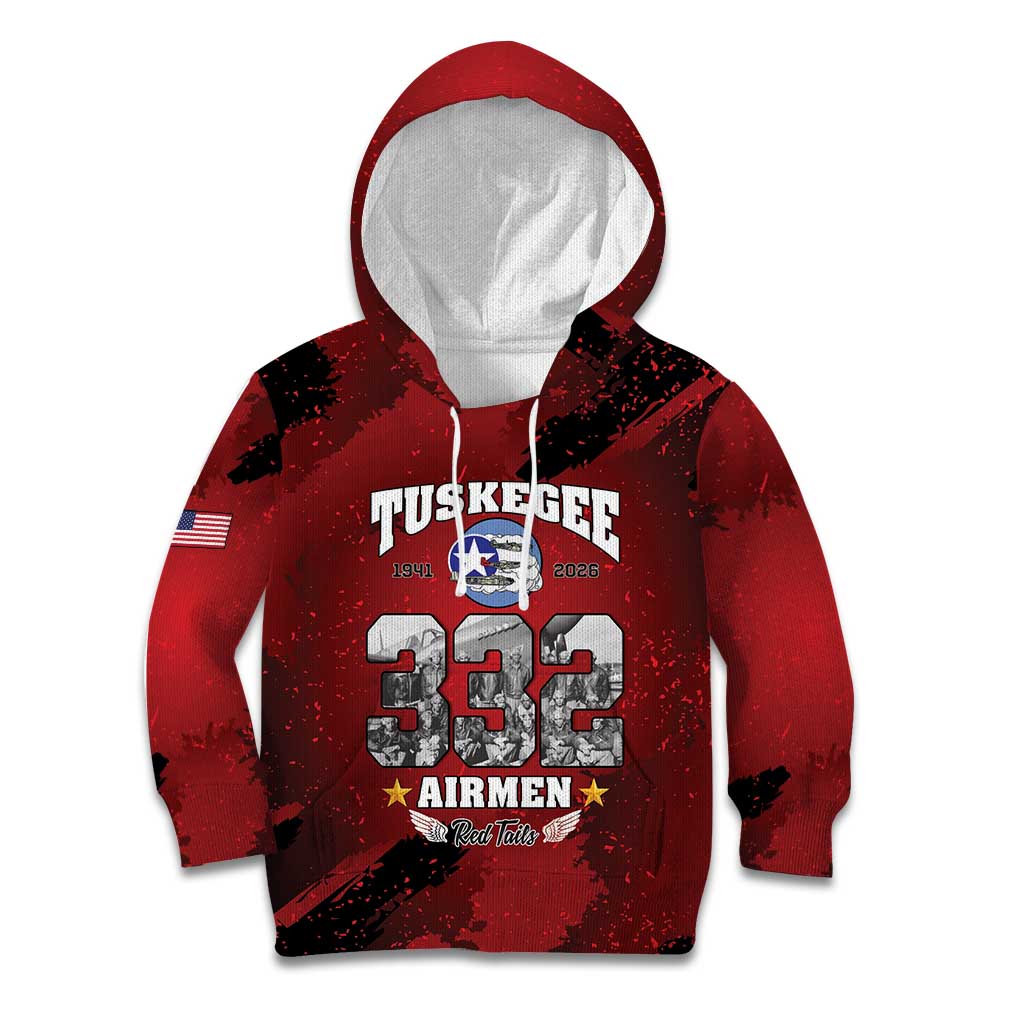85 Years of Tuskegee Airmen Kid Hoodie 332nd Fighter Group Red Tails - Wonder Print Shop