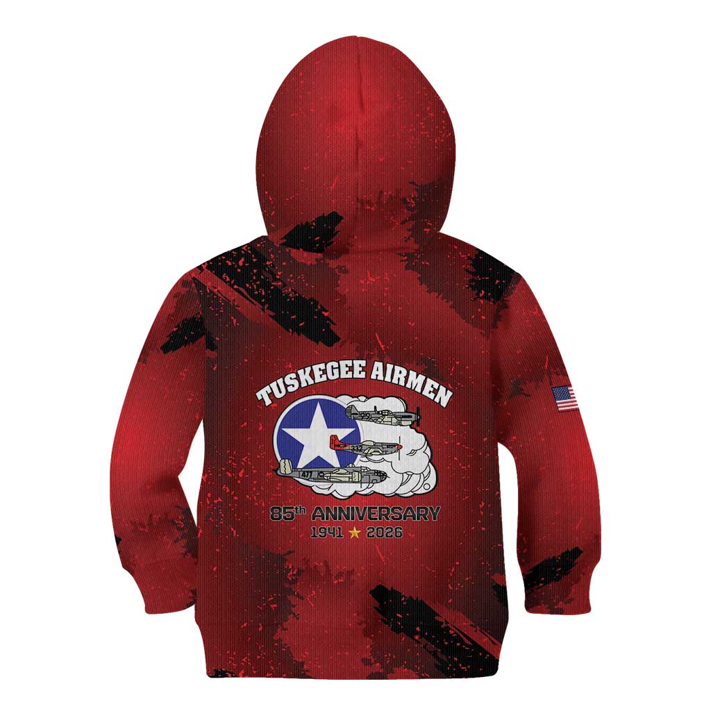 85 Years of Tuskegee Airmen Kid Hoodie 332nd Fighter Group Red Tails - Wonder Print Shop