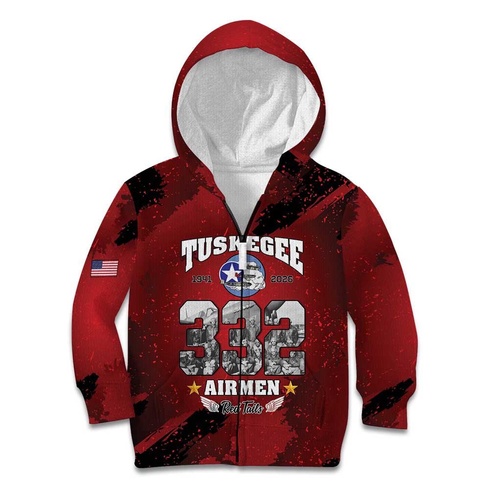 85 Years of Tuskegee Airmen Kid Hoodie 332nd Fighter Group Red Tails - Wonder Print Shop