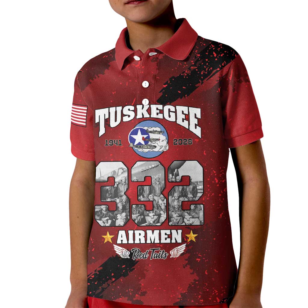 85 Years of Tuskegee Airmen Kid Polo Shirt 332nd Fighter Group Red Tails - Wonder Print Shop