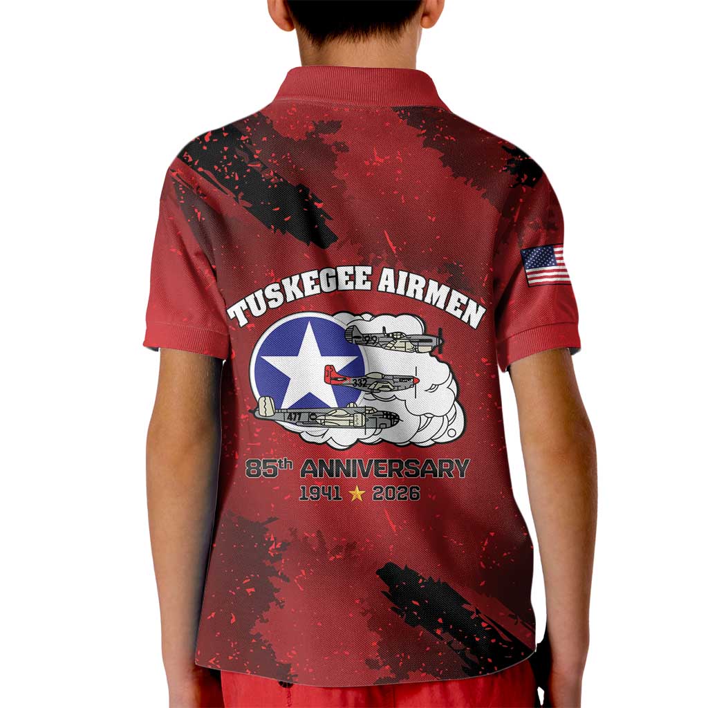 85 Years of Tuskegee Airmen Kid Polo Shirt 332nd Fighter Group Red Tails - Wonder Print Shop