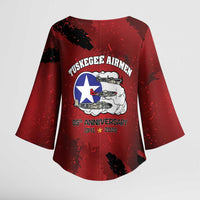 85 Years of Tuskegee Airmen Kimono Sleeve Blouse 332nd Fighter Group Red Tails - Wonder Print Shop