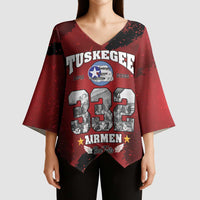 85 Years of Tuskegee Airmen Kimono Sleeve Blouse 332nd Fighter Group Red Tails - Wonder Print Shop