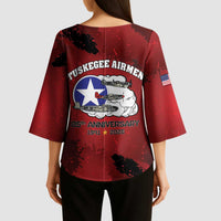 85 Years of Tuskegee Airmen Kimono Sleeve Blouse 332nd Fighter Group Red Tails - Wonder Print Shop
