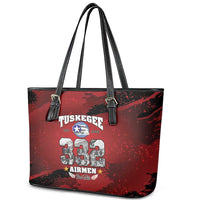 85 Years of Tuskegee Airmen Leather Tote Bag 332nd Fighter Group Red Tails - Wonder Print Shop