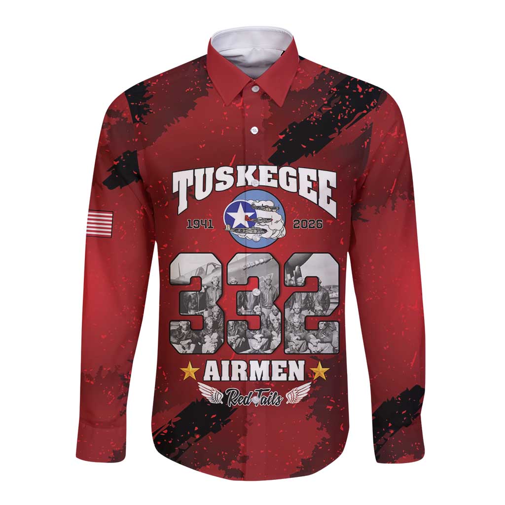 85 Years of Tuskegee Airmen Long Sleeve Button Shirt 332nd Fighter Group Red Tails - Wonder Print Shop