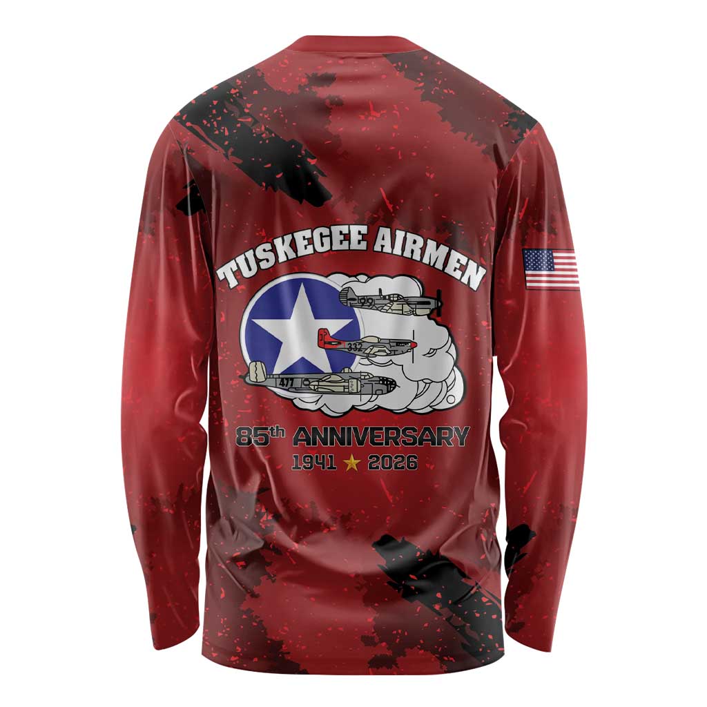 85 Years of Tuskegee Airmen Long Sleeve Shirt 332nd Fighter Group Red Tails - Wonder Print Shop