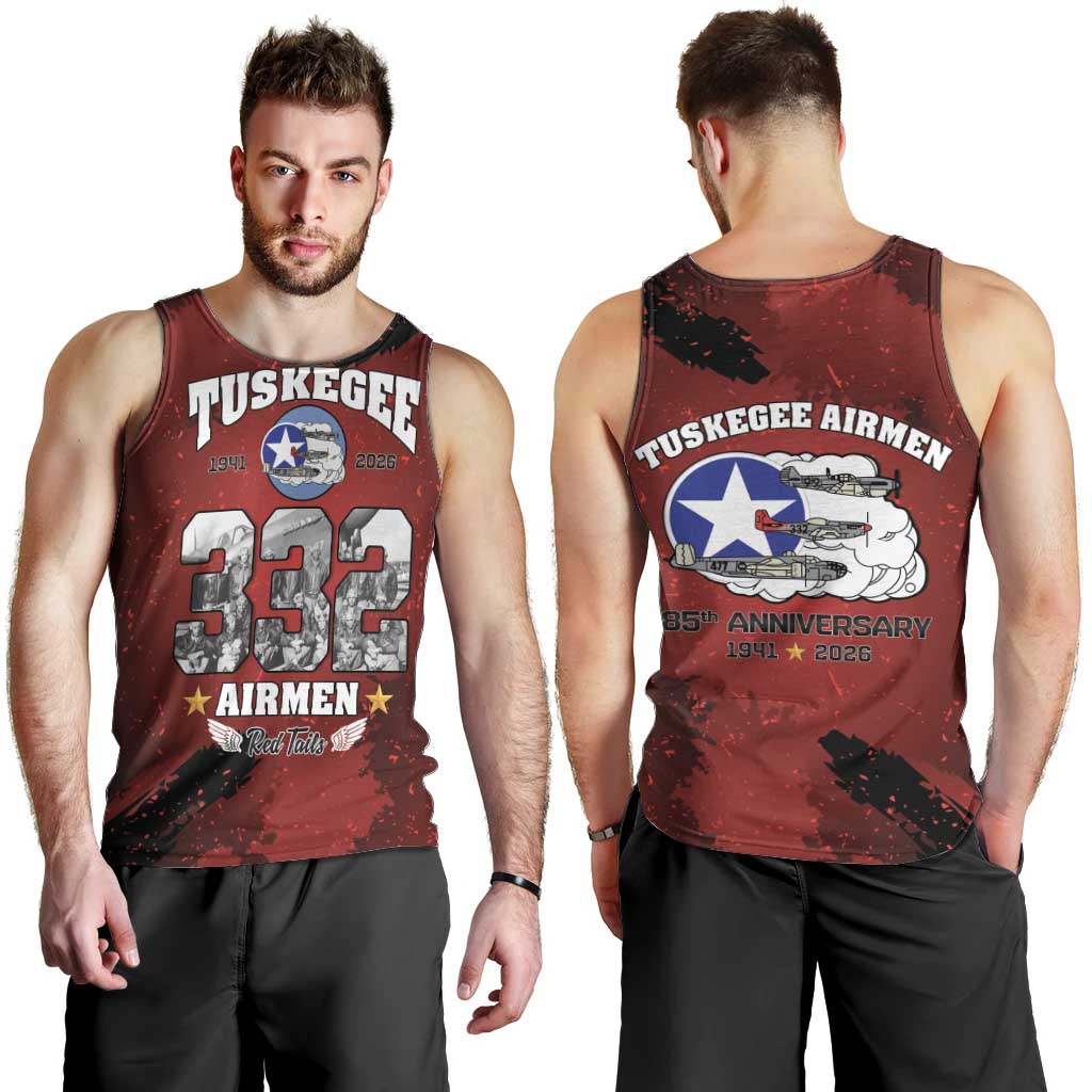 85 Years of Tuskegee Airmen Men Tank Top 332nd Fighter Group Red Tails - Wonder Print Shop