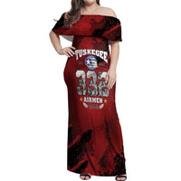 85 Years of Tuskegee Airmen Off Shoulder Maxi Dress 332nd Fighter Group Red Tails - Wonder Print Shop