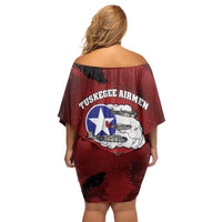 85 Years of Tuskegee Airmen Off Shoulder Short Dress 332nd Fighter Group Red Tails - Wonder Print Shop