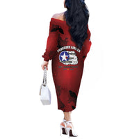 85 Years of Tuskegee Airmen Off The Shoulder Long Sleeve Dress 332nd Fighter Group Red Tails - Wonder Print Shop