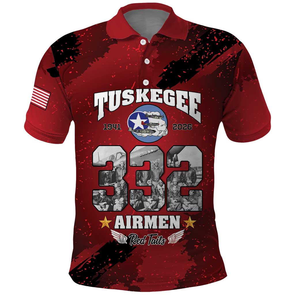 85 Years of Tuskegee Airmen Polo Shirt 332nd Fighter Group Red Tails - Wonder Print Shop