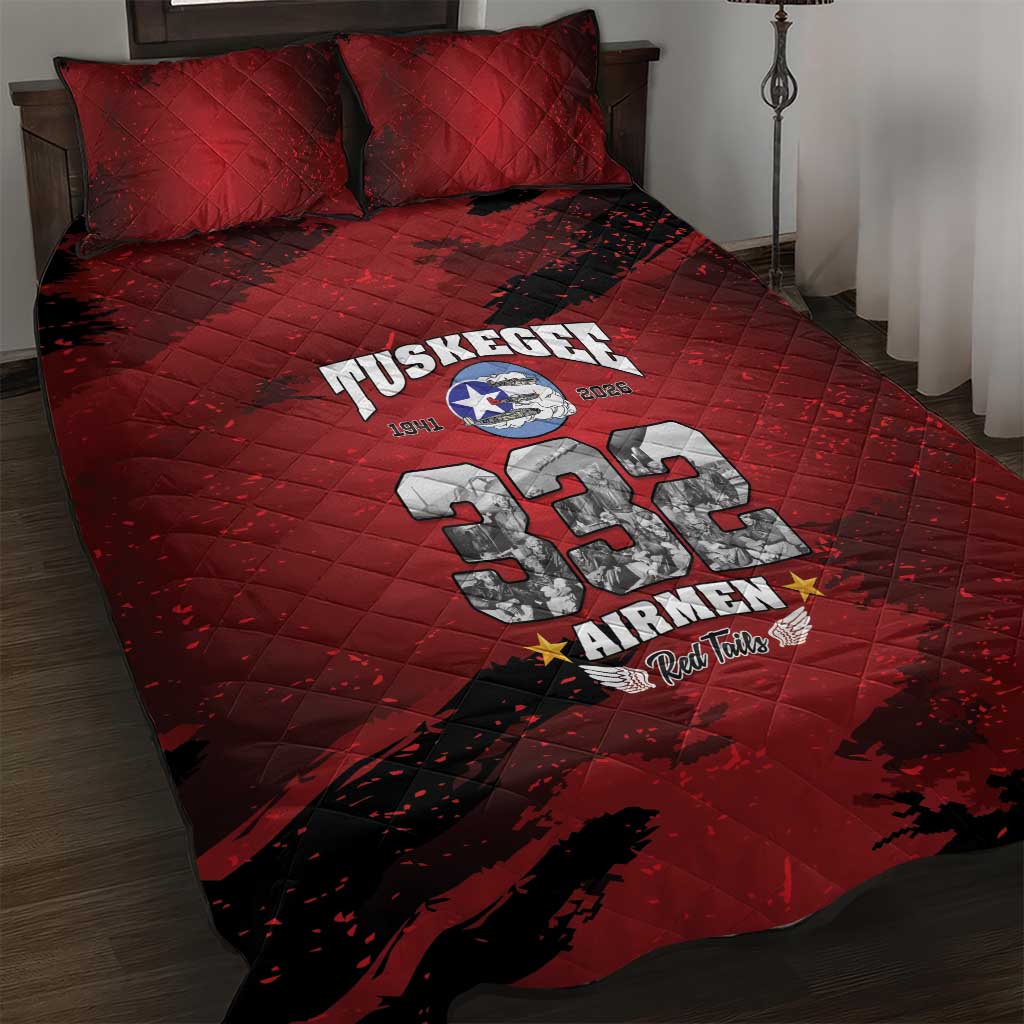 85 Years of Tuskegee Airmen Quilt Bed Set 332nd Fighter Group Red Tails - Wonder Print Shop
