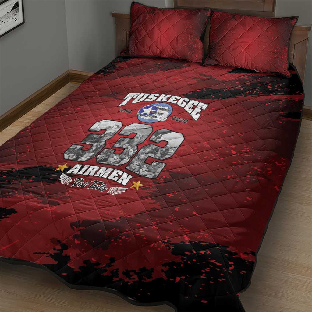 85 Years of Tuskegee Airmen Quilt Bed Set 332nd Fighter Group Red Tails - Wonder Print Shop