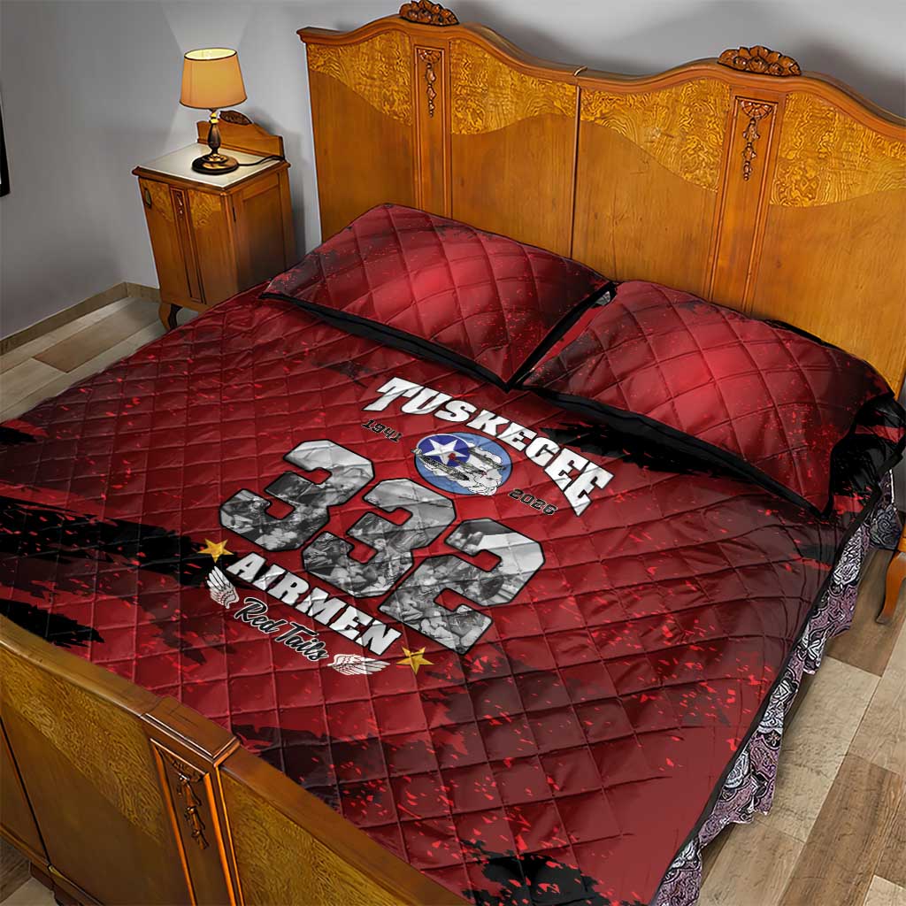 85 Years of Tuskegee Airmen Quilt Bed Set 332nd Fighter Group Red Tails - Wonder Print Shop