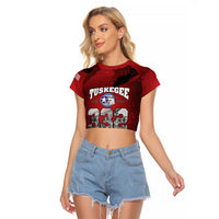 85 Years of Tuskegee Airmen Raglan Cropped T Shirt 332nd Fighter Group Red Tails - Wonder Print Shop
