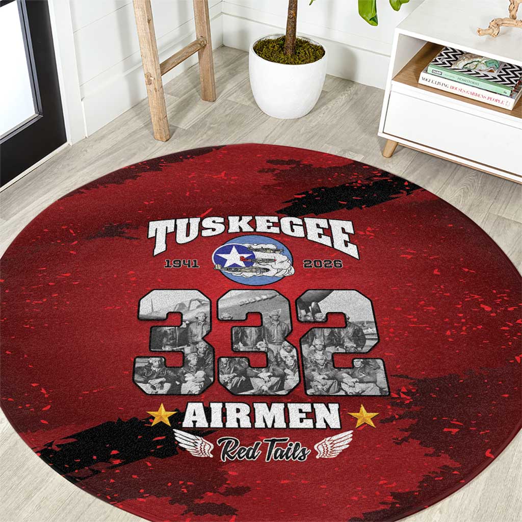 85 Years of Tuskegee Airmen Round Carpet 332nd Fighter Group Red Tails - Wonder Print Shop