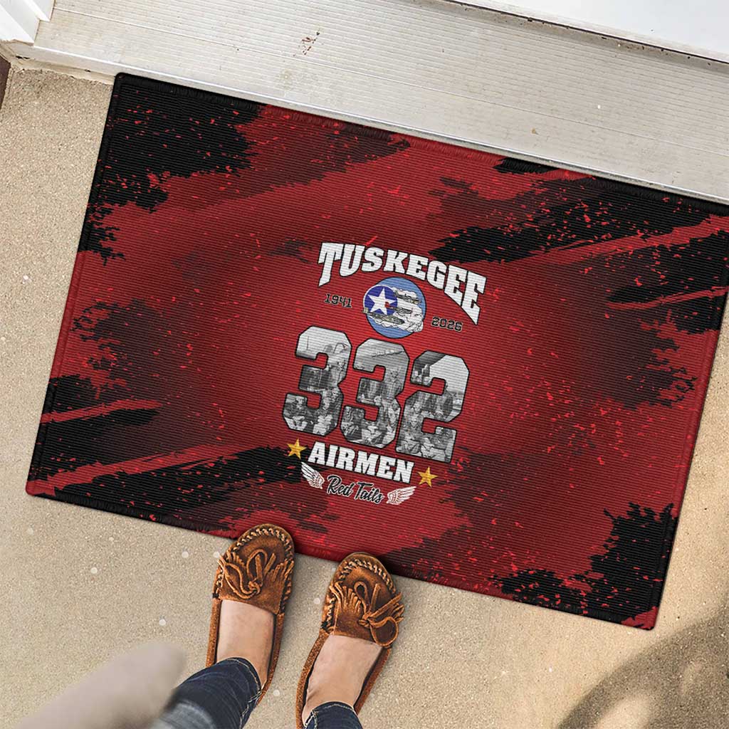 85 Years of Tuskegee Airmen Rubber Doormat 332nd Fighter Group Red Tails - Wonder Print Shop