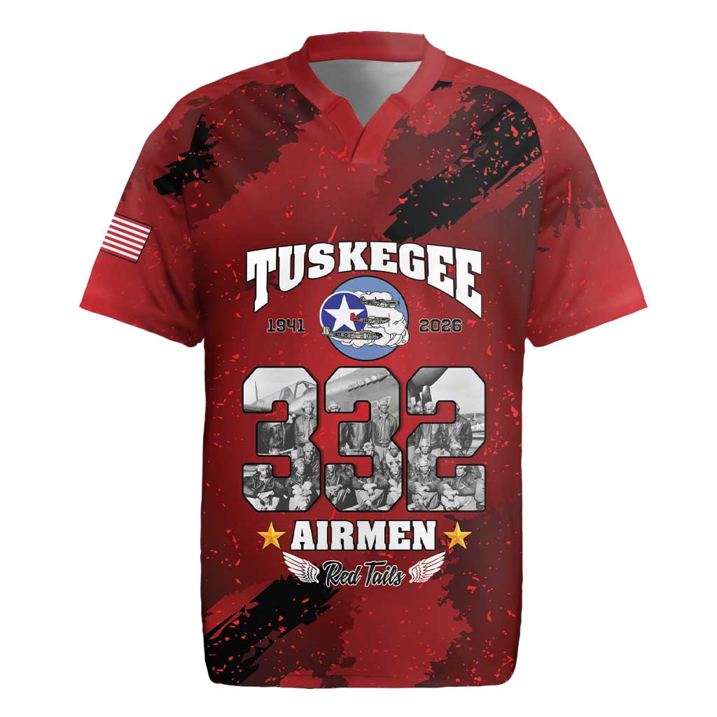 85 Years of Tuskegee Airmen Rugby Jersey 332nd Fighter Group Red Tails - Wonder Print Shop