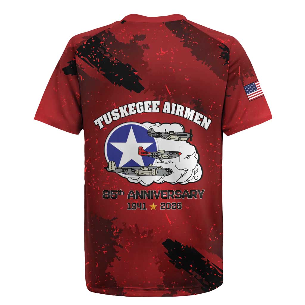 85 Years of Tuskegee Airmen Rugby Jersey 332nd Fighter Group Red Tails - Wonder Print Shop