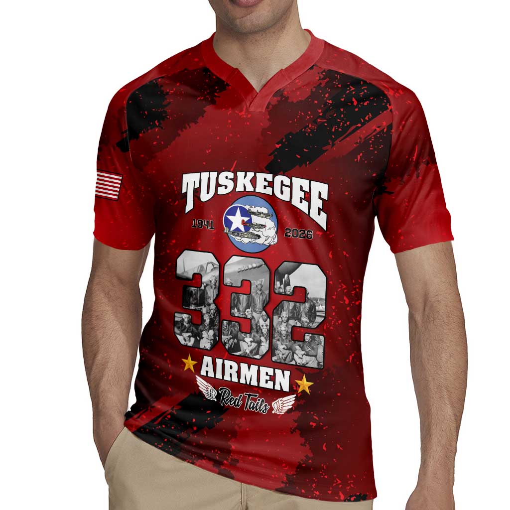 85 Years of Tuskegee Airmen Rugby Jersey 332nd Fighter Group Red Tails - Wonder Print Shop