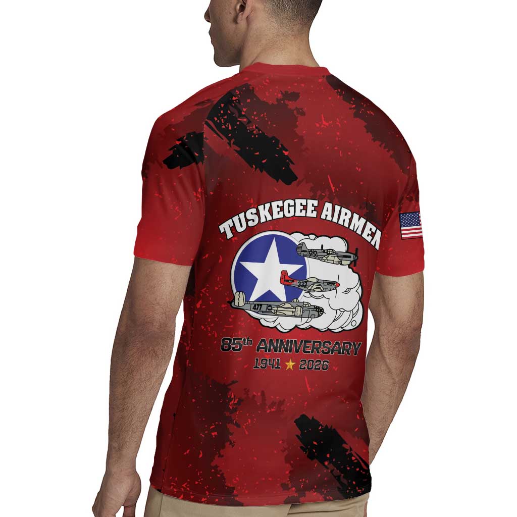 85 Years of Tuskegee Airmen Rugby Jersey 332nd Fighter Group Red Tails - Wonder Print Shop