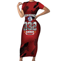 85 Years of Tuskegee Airmen Short Sleeve Bodycon Dress 332nd Fighter Group Red Tails - Wonder Print Shop