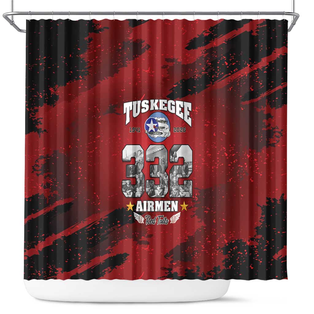 85 Years of Tuskegee Airmen Shower Curtain 332nd Fighter Group Red Tails - Wonder Print Shop