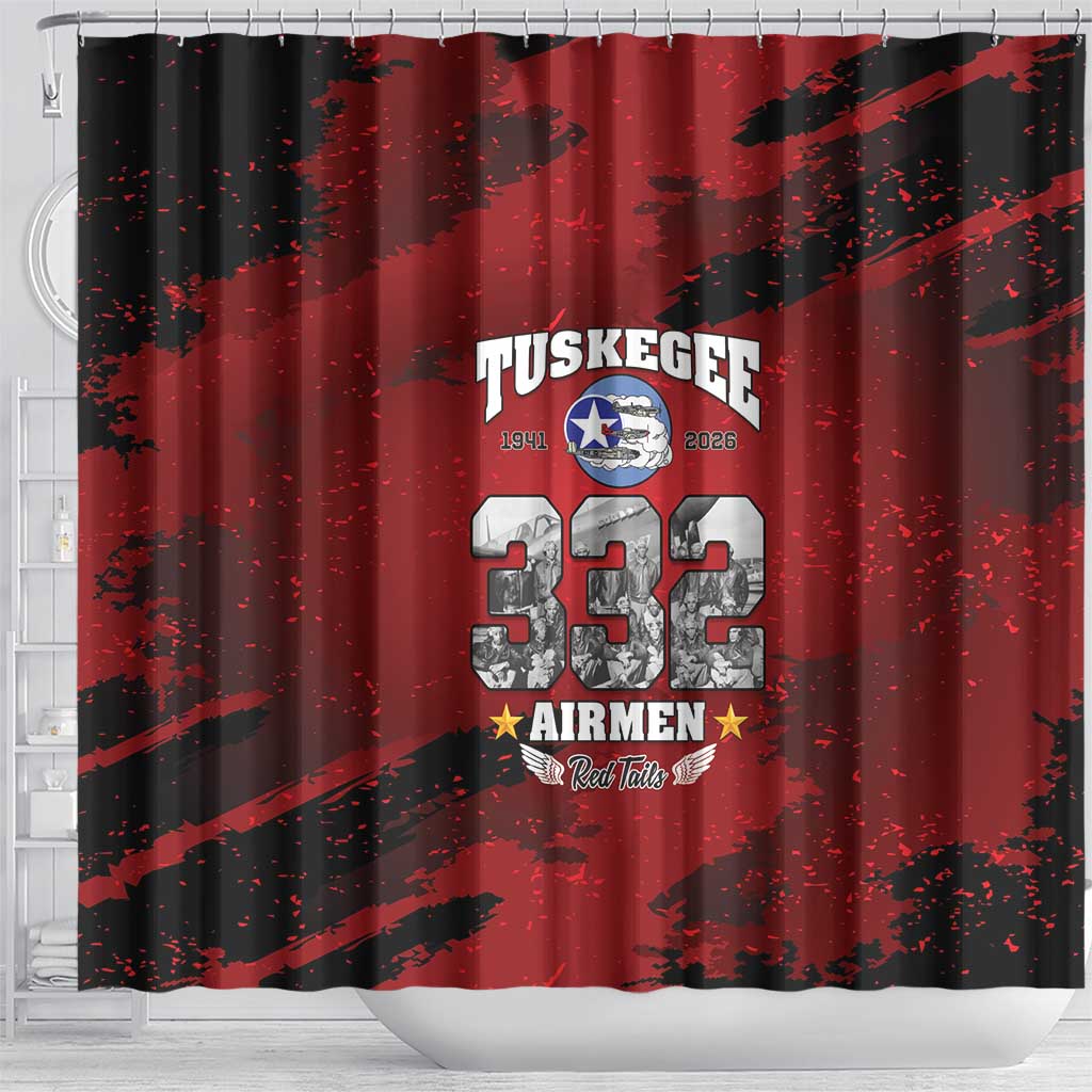85 Years of Tuskegee Airmen Shower Curtain 332nd Fighter Group Red Tails - Wonder Print Shop