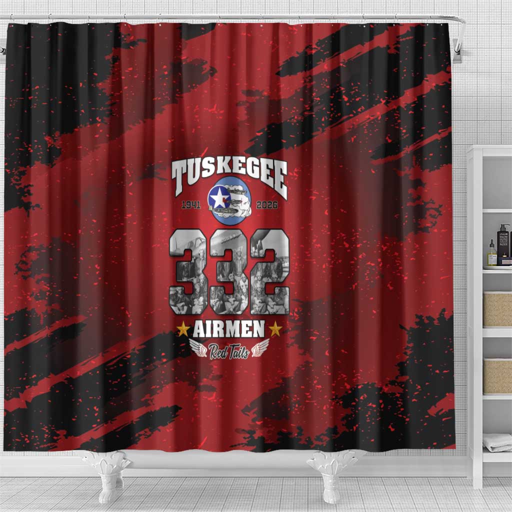 85 Years of Tuskegee Airmen Shower Curtain 332nd Fighter Group Red Tails - Wonder Print Shop