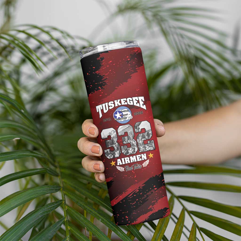 85 Years of Tuskegee Airmen Skinny Tumbler 332nd Fighter Group Red Tails - Wonder Print Shop