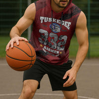 85 Years of Tuskegee Airmen Sleeveless Hoodie 332nd Fighter Group Red Tails - Wonder Print Shop