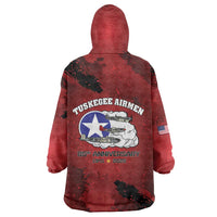 85 Years of Tuskegee Airmen Wearable Blanket Hoodie 332nd Fighter Group Red Tails - Wonder Print Shop
