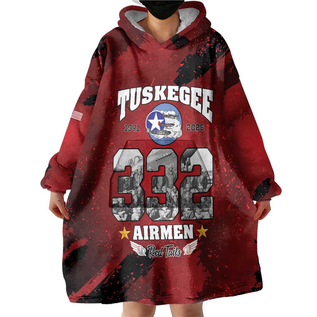 85 Years of Tuskegee Airmen Wearable Blanket Hoodie 332nd Fighter Group Red Tails - Wonder Print Shop