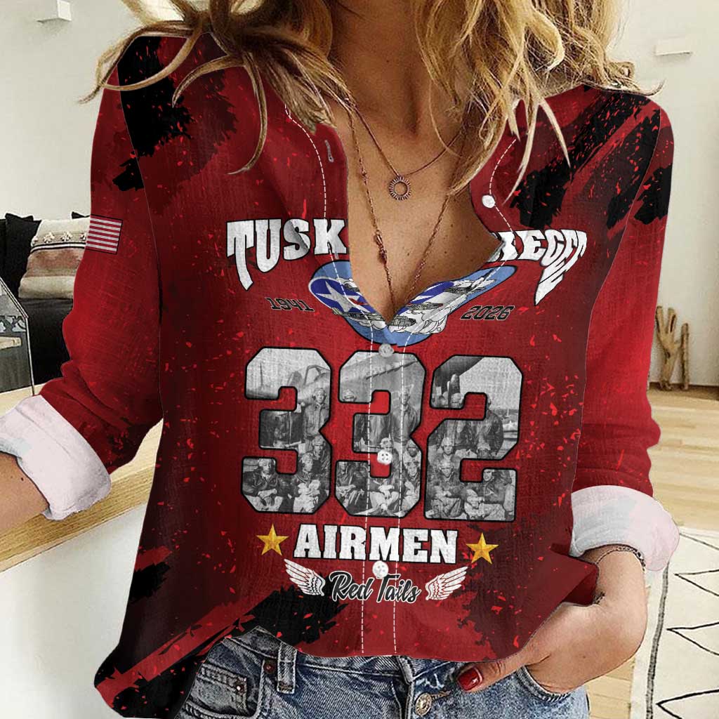 85 Years of Tuskegee Airmen Women Casual Shirt 332nd Fighter Group Red Tails - Wonder Print Shop
