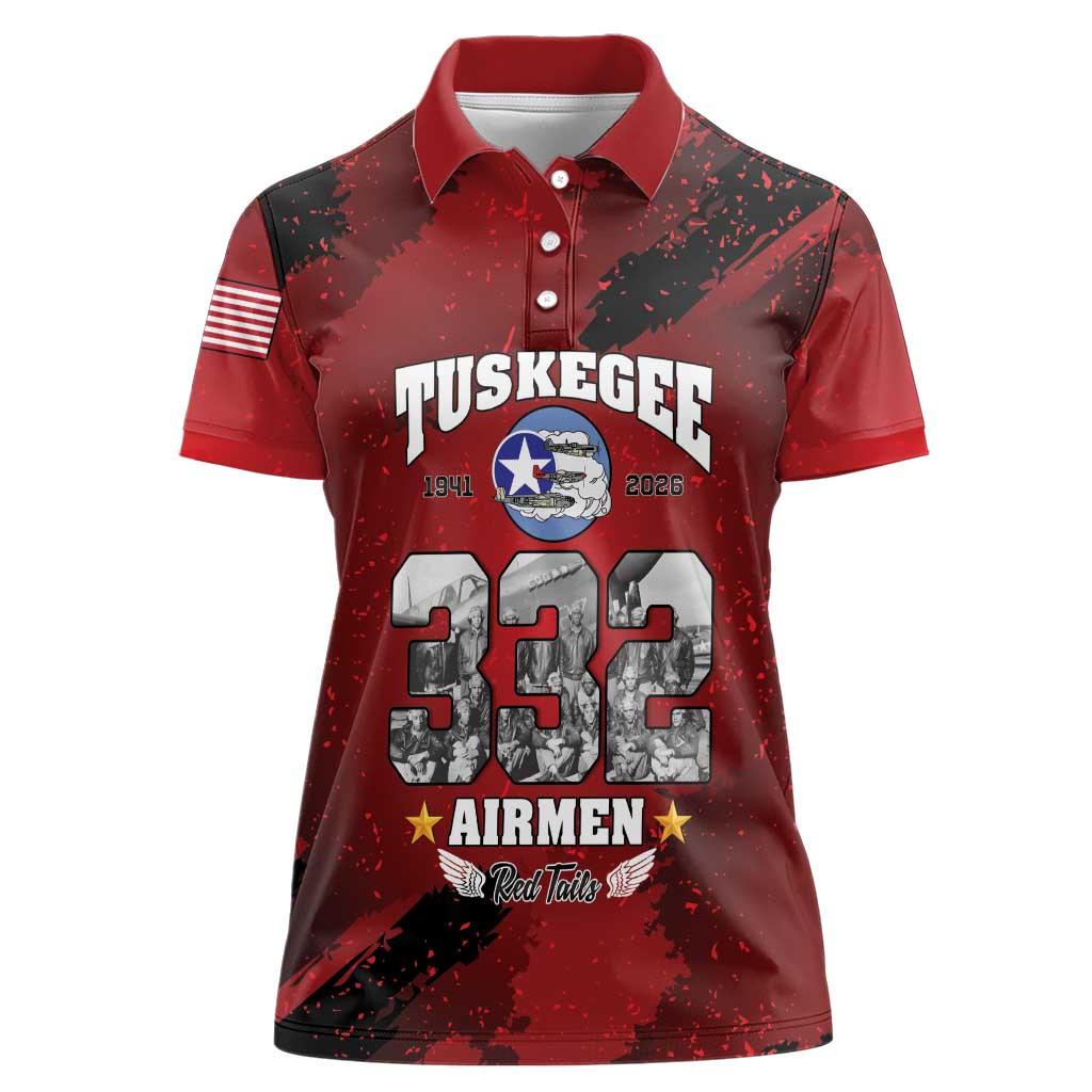 85 Years of Tuskegee Airmen Women Polo Shirt 332nd Fighter Group Red Tails - Wonder Print Shop
