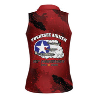 85 Years of Tuskegee Airmen Women Sleeveless Polo Shirt 332nd Fighter Group Red Tails - Wonder Print Shop