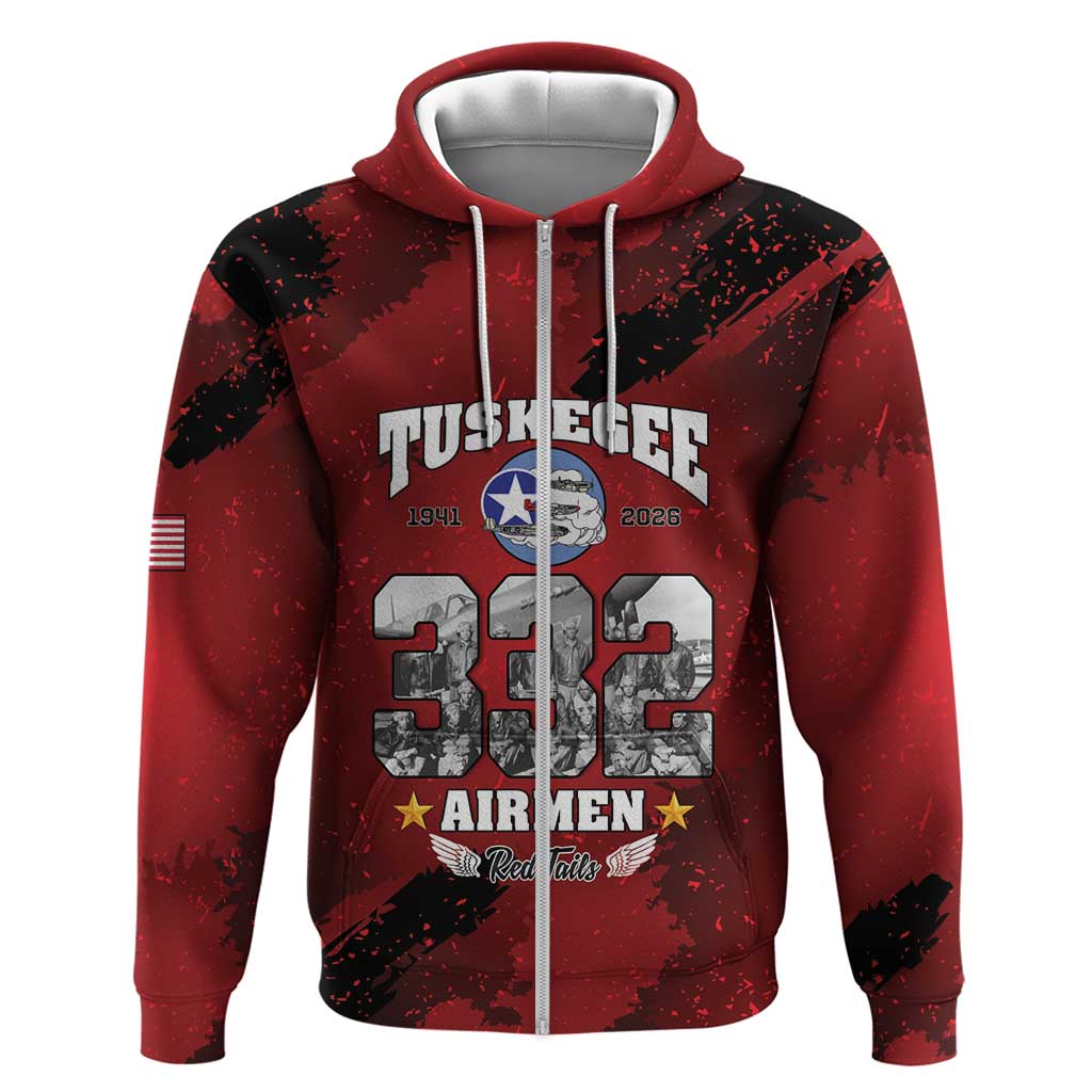 85 Years of Tuskegee Airmen Zip Hoodie 332nd Fighter Group Red Tails - Wonder Print Shop